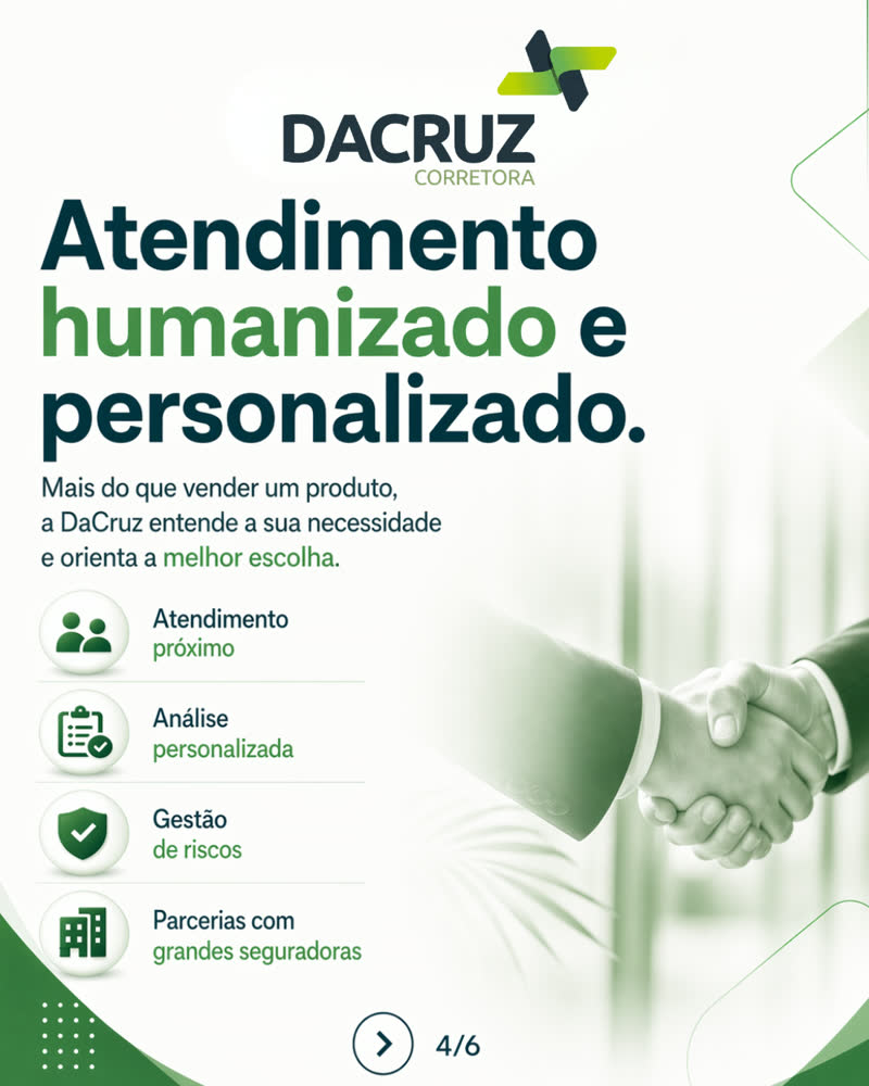 Página de carrossel produzido para a DaCruz Seguros