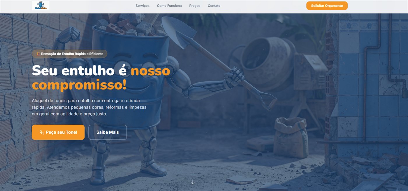 Tela inicial do site Entulhinho